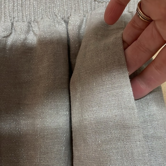 J. Crew size 00 Elegant Tan with Silver throughout Linen/Cotton Blend Mini Skirt - Picture 4 of 8